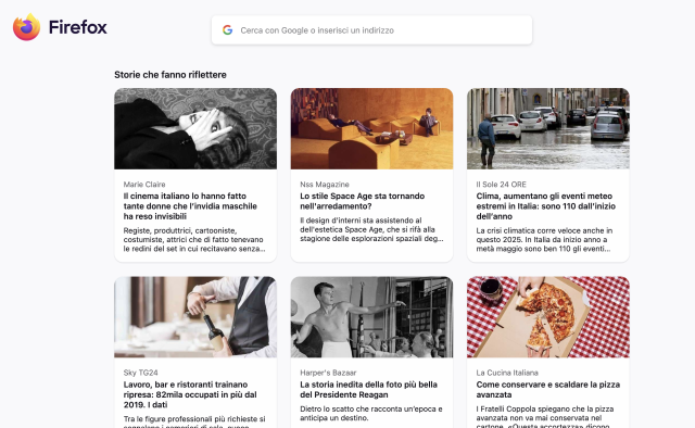 Screenshot of the initial page of Firefox