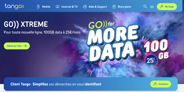 Site web de l'entreprise Tango au Luxembourg