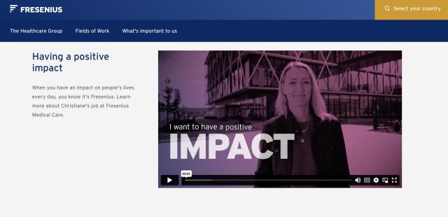 Fresenius Medical Care Careers website - content by Livia Formisani